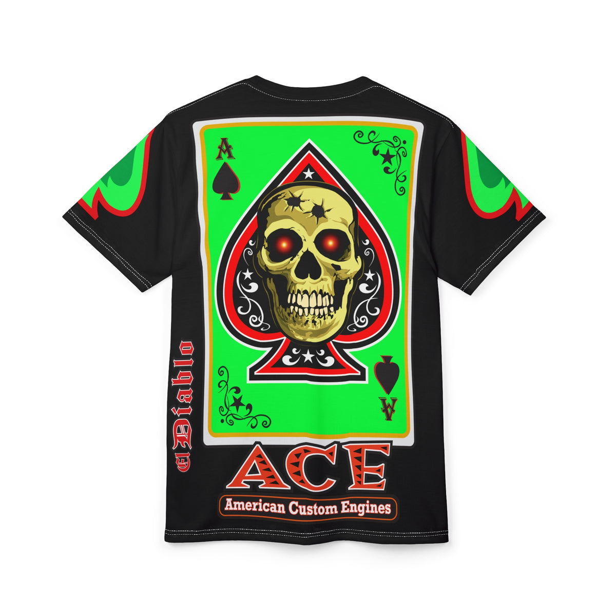 SRT American Custom Engines ACE - Special Lumina Green  Ace of Spades Death Card High Visibility Graphics