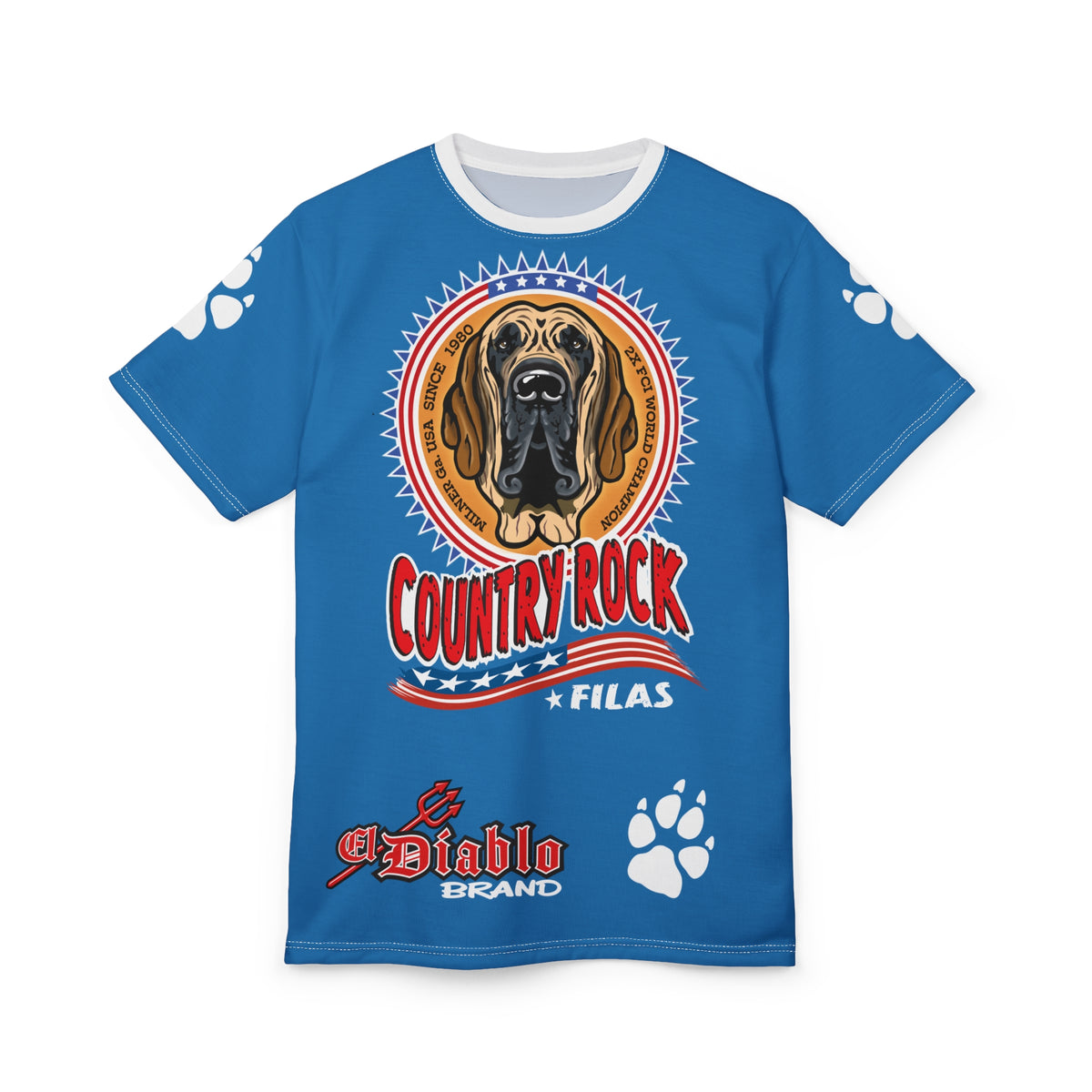 Country Rock Filas Graphic Super Tee — El Diablo Brand Paw Print T-Shirt