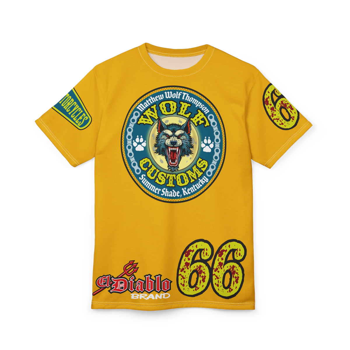 MWT Wolf Customs '66 Graphic Super  Tee — Retro Motorcycle Club Shirt The Best Biker Riding Tee EVER !!!