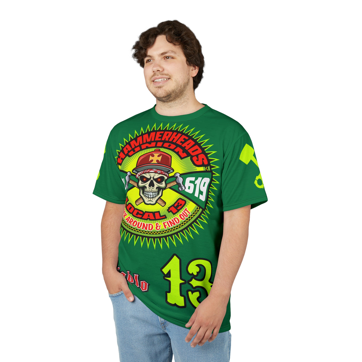 Hammerheads Union Local 13 -  SoCal 619 Special Edition - Custom HiViz Motorcycle Riding Tee Shirt _ Super Comfort and Fit