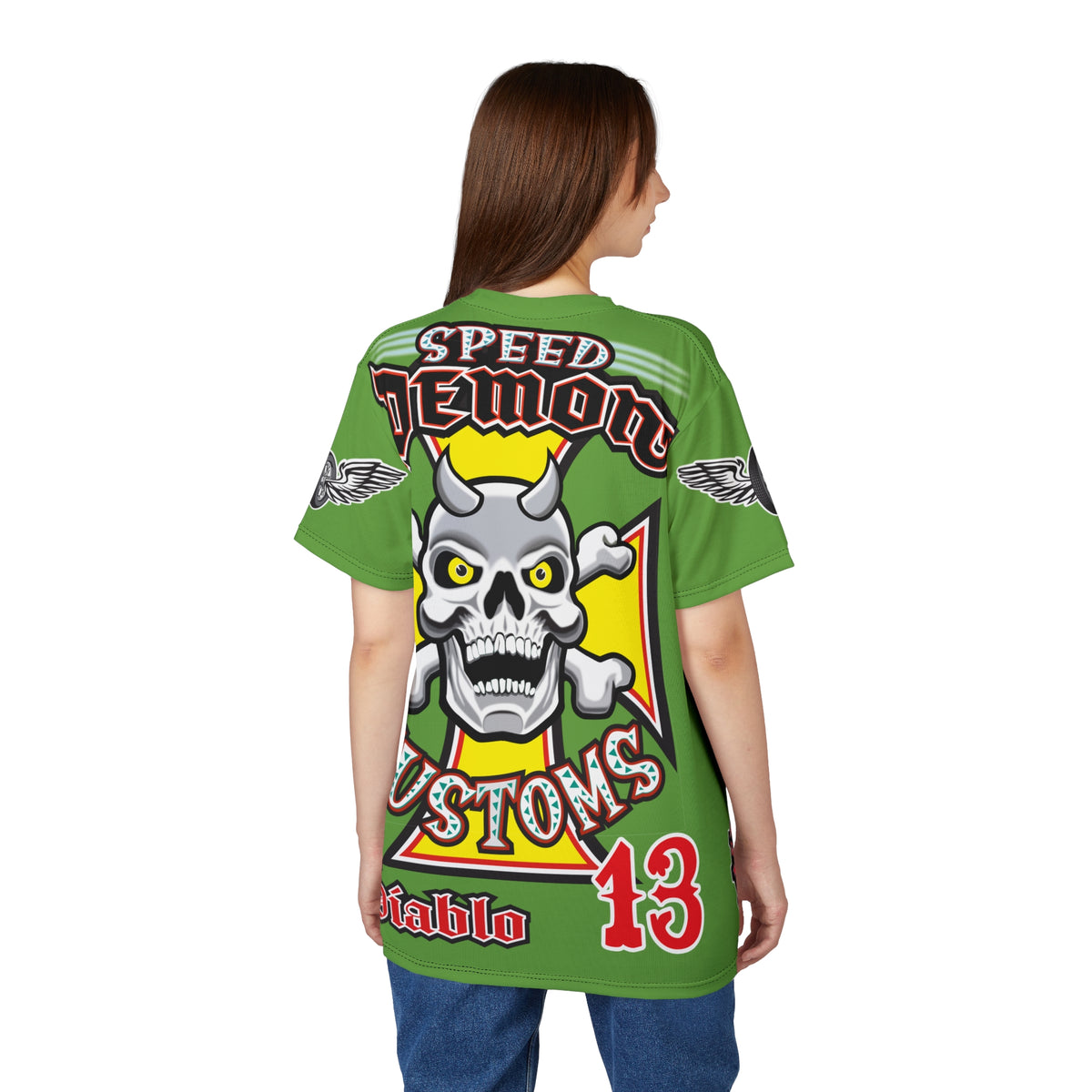 Speed Demon Customs Spectacular HiViz Super Tee - Devilishly Demented Bold Biker Design