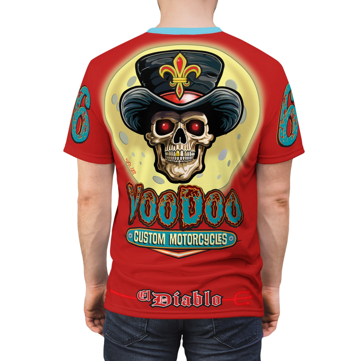 Voodoo Customs Tie Dye Blast Graphic Tee – Unisex- Edgy Style for Bikers