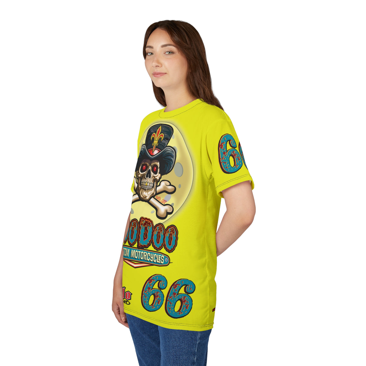 VERY Special HIVIZ Voodoo Customs Graphic Super Tee –  Edgy Style Riding Tee for Bikers