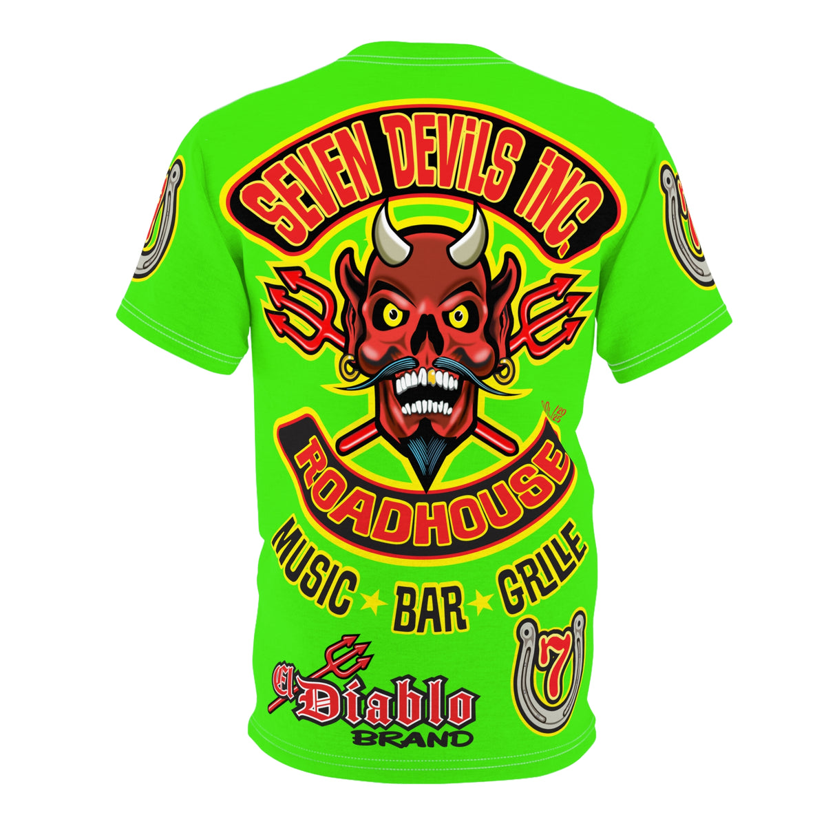 Very Special Seven Devils Inc. Roadhouse HiViZ Lumina Graphic Tee -  Motorcycle Custom Riding Super Tee