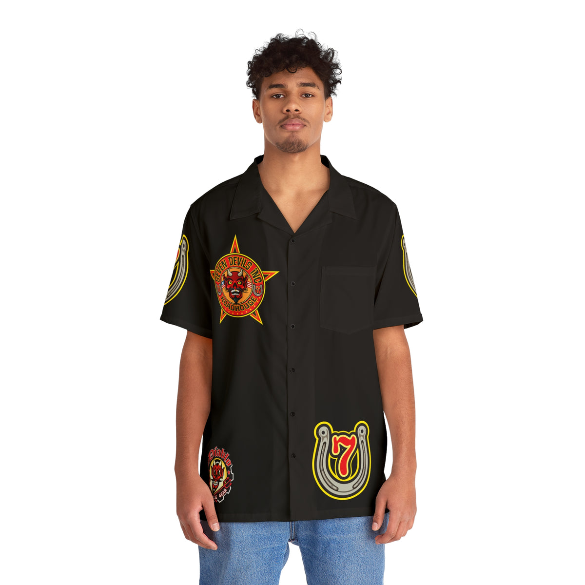 Big Bopper Men's Hawaiian Shirt - Loose, Comfortable Button Up Shirt for Easy Breezy Riding - Sizes to 5XL