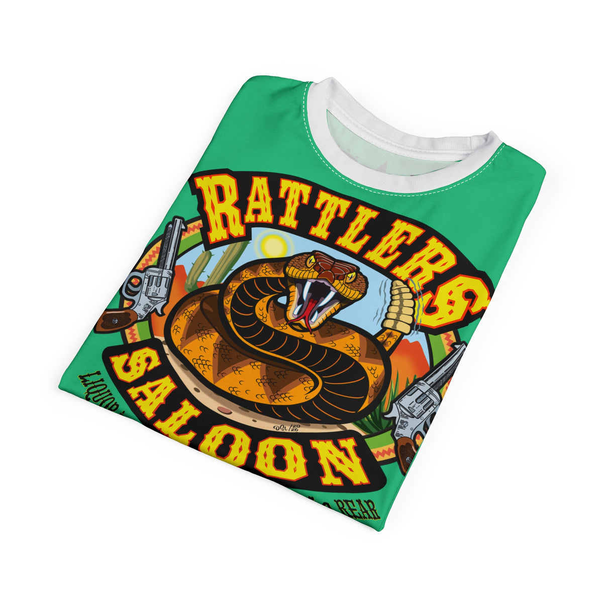 Rattlers Saloon Snake Logo Tee — Vintage Biker 66 Graphic Shirt