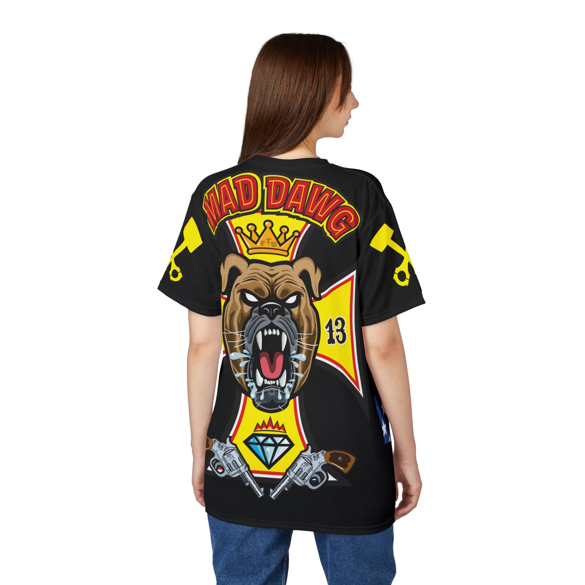 Mad Dawg Customs HiViz Americana - Motorcycle Riders Super Tee