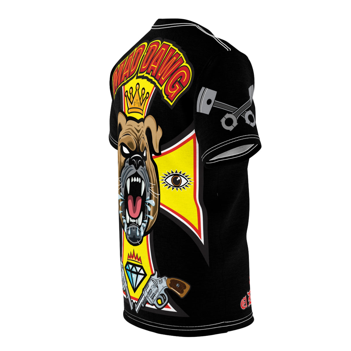 Mad Dawg Custom Bobbers & Choppers Highest Quality HiViz Motorcycle Riding Tee Shirt