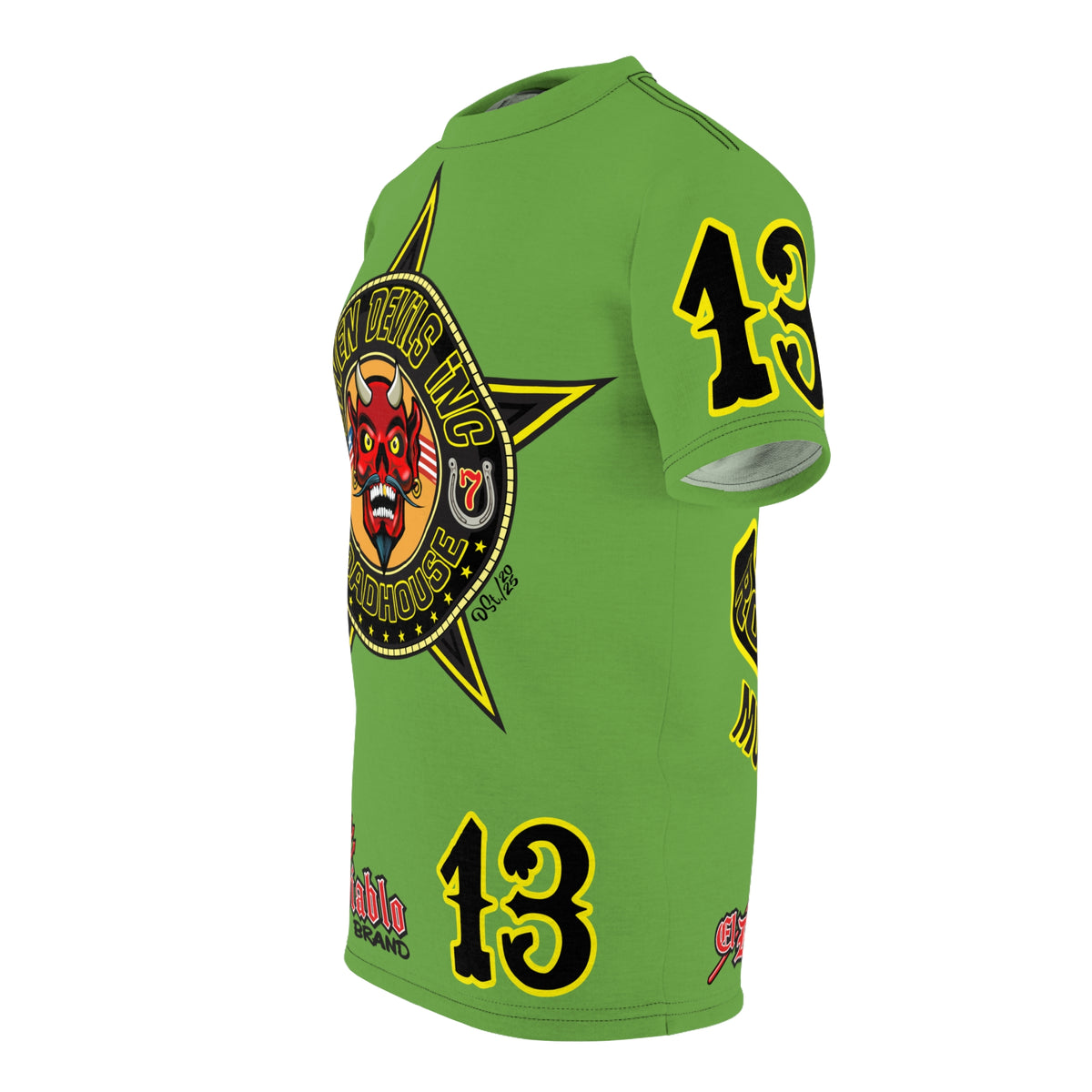 Seven Devils Inc. Roadhouse Bad in  Black Super Tee — Extreme Edgy Graphics - Bad Attitude Custom Biker Riding Gear
