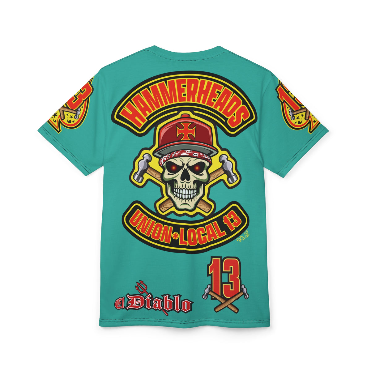 Hammerheads Union Local 13  -  Custom Motorcycle Riding Super Tee - Super Comfort and Fit