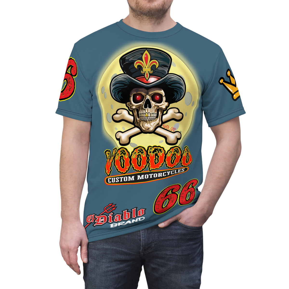 VooDoo Custom Motorcycles Route 66 Unisex Super Tee - High Performance Riding Gear