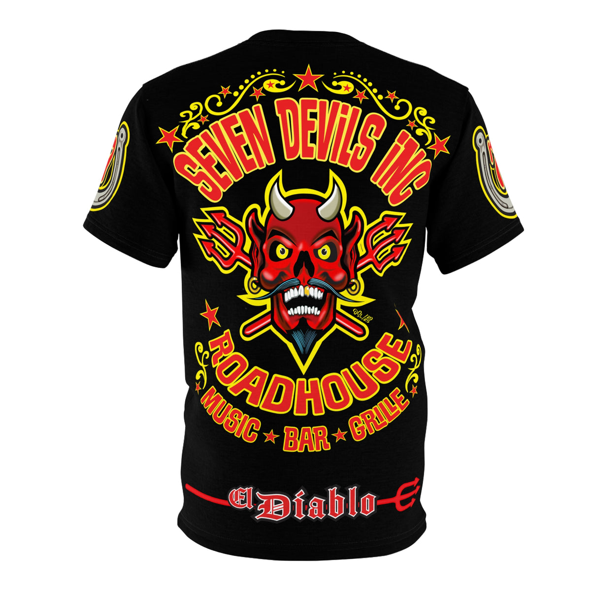 Seven Devils Inc. Roadhouse Deluxe HiViz Graphic Tee - Motorcycle Custom Riding Super Tee