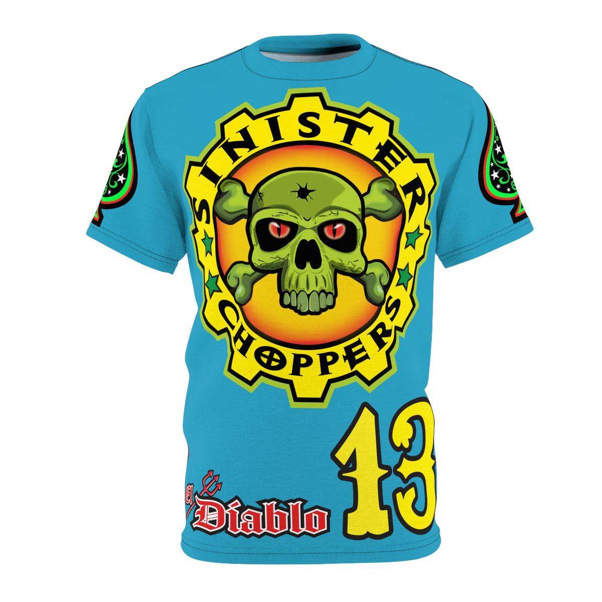 Sinister Choppers Electric Blue Spectacular Road Warrior Super Tee