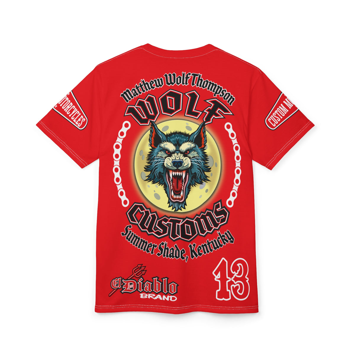 MWT Wolf Custom Motorcycles Super Tee — Viciously Cool High Performance Motorcycle Riding Shirt
