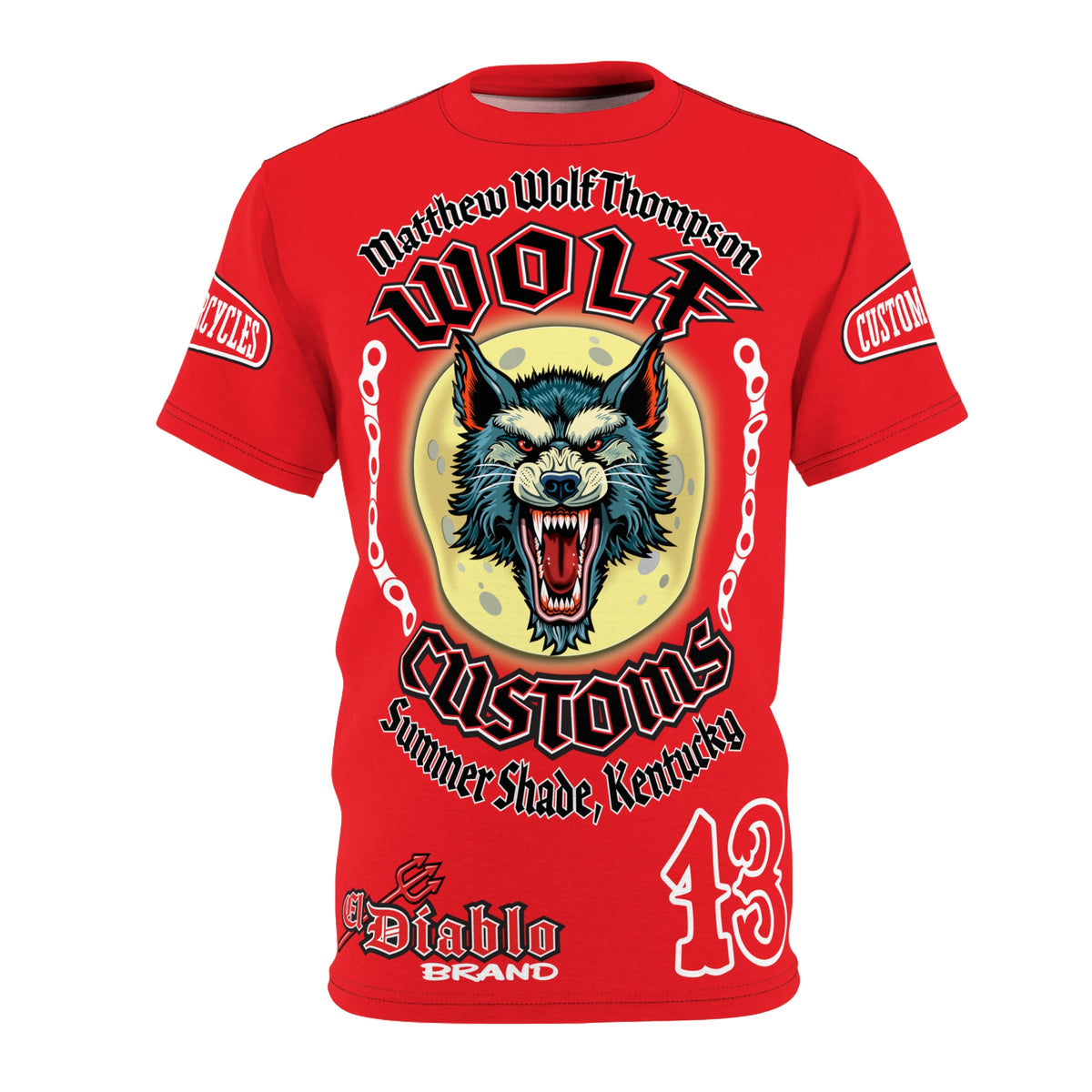 MWT Wolf Custom Motorcycles Super Tee — Viciously Cool High Performance Motorcycle Riding Shirt