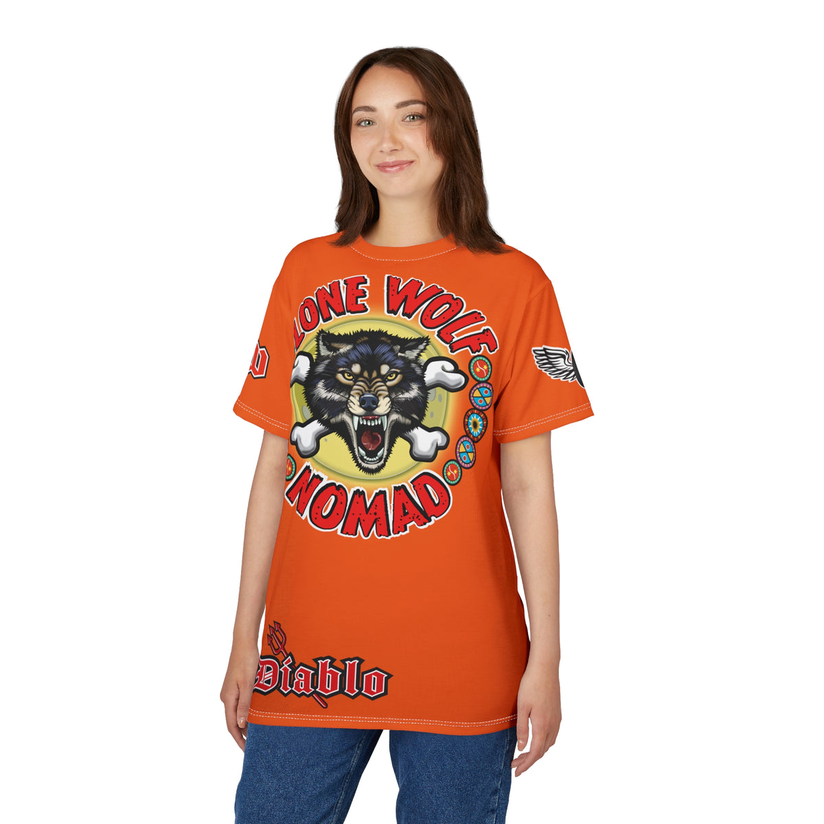 Lone Wolf Nomad HiViz Super Tee - For The Independent No Club Bikers For Life
