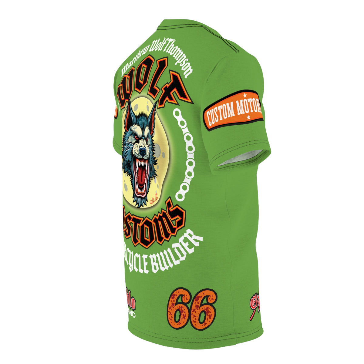 SRT MWT Wolf Custom Motorcycles Super Riding Tee - Viciously Cool High Performance Motorcycle Riding Shirt