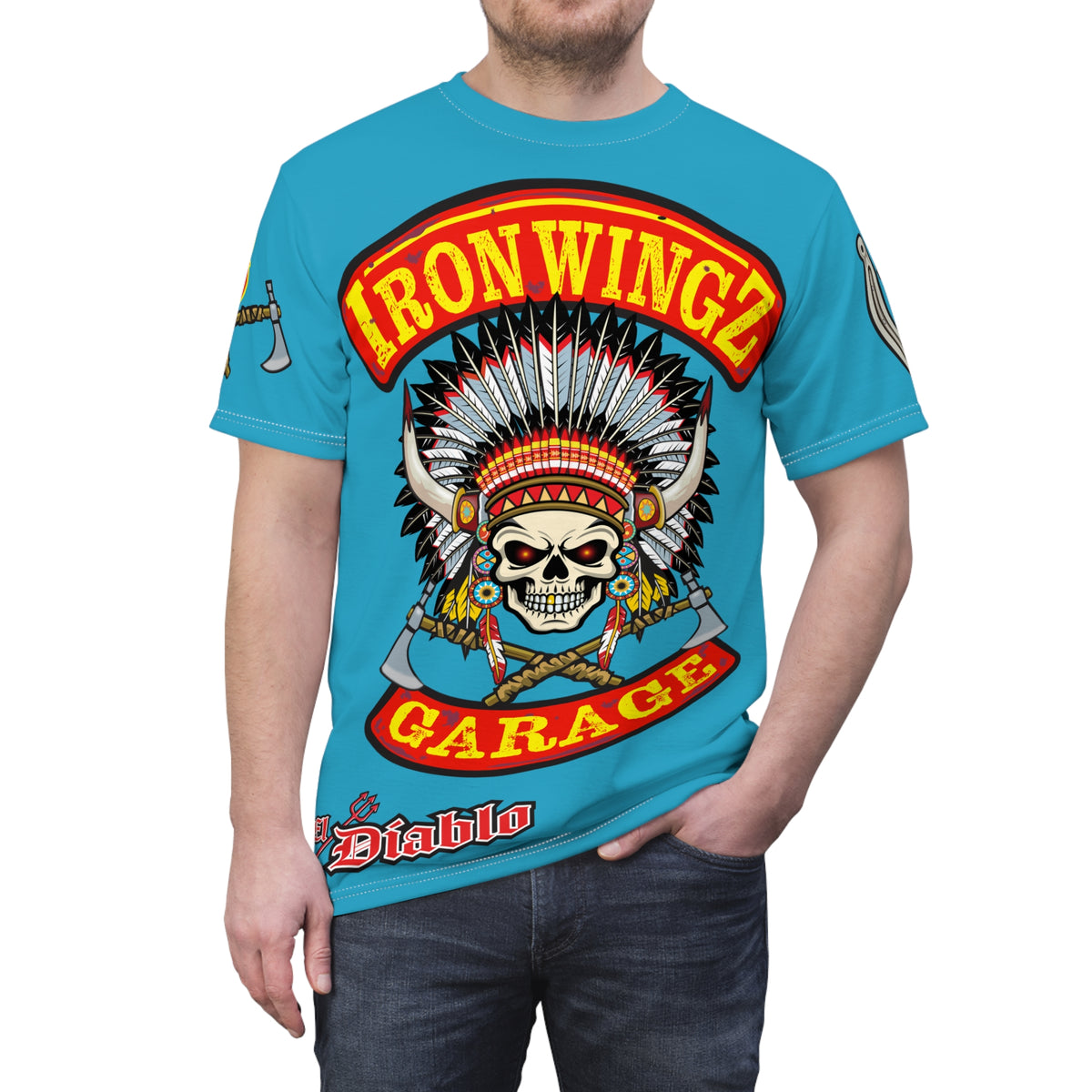 Iron Wingz Garage HiViZ Motorcycle Rider Super Tee