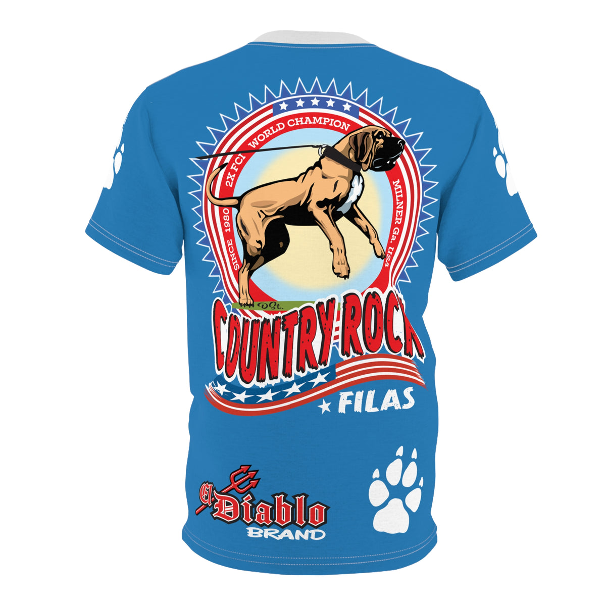 Country Rock Filas Graphic Super Tee — El Diablo Brand Paw Print T-Shirt
