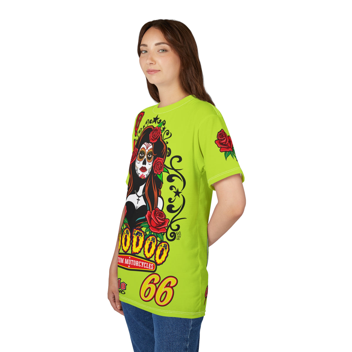 VERY Special HIVIZ Voodoo Custom Motorcycles Tee — Queen of Hearts Super Tee Graphic Shirt