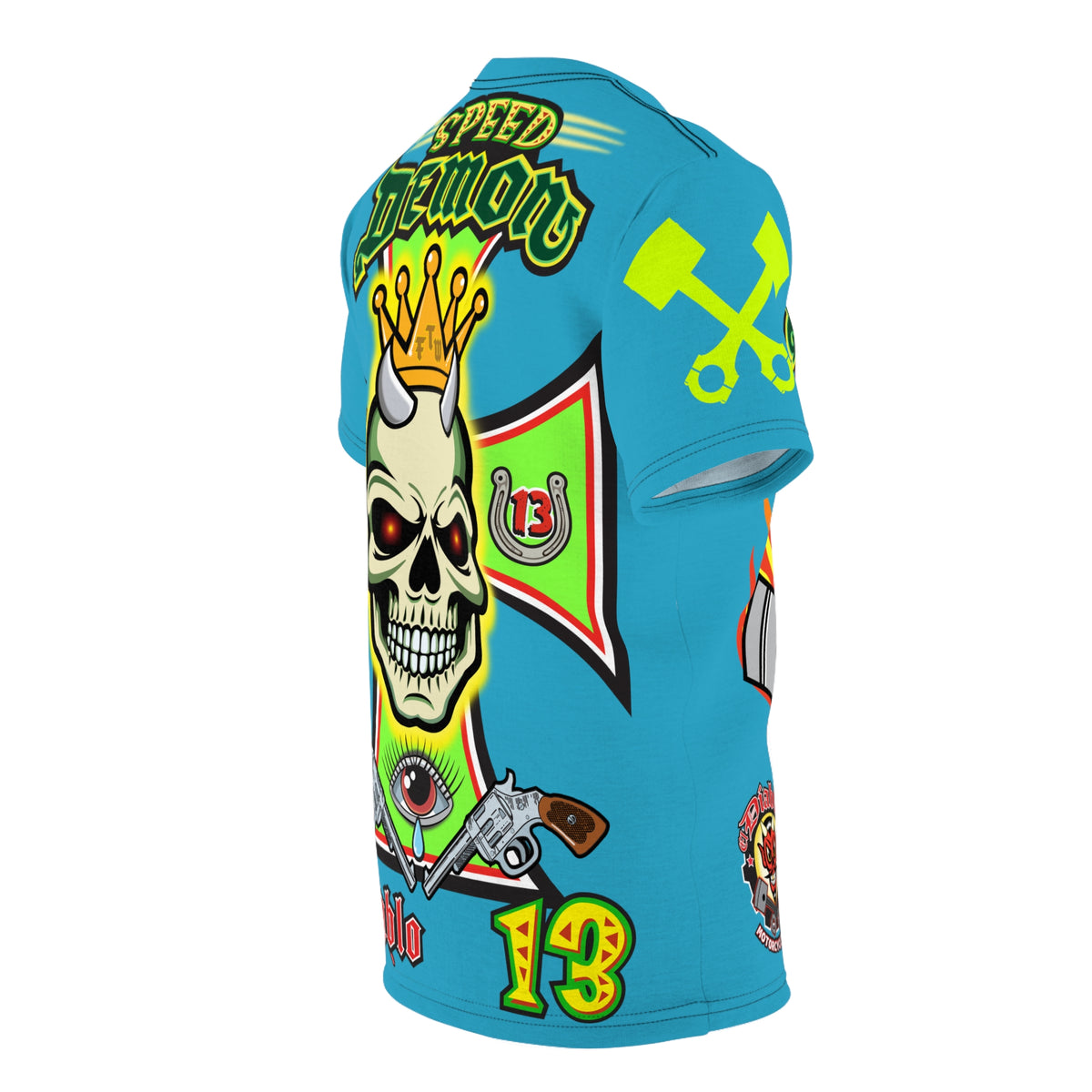 Speed Demon Hellfire HiViz Super Tee - THE Perfect Motorcycle Riding Tee - High Comfort & Perfect Fit Super Tee