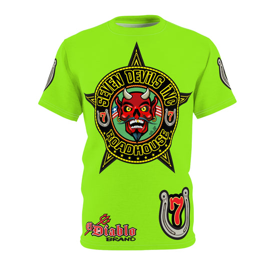 Very Special Seven Devils Road House (BLACK STAR HIVIZ LIMITED EDITION) Custom Super Riding Tee - Retro Devil Style Graphic Style