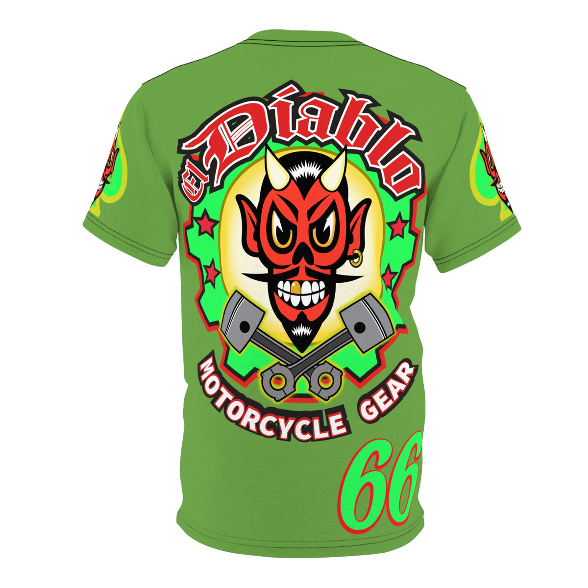 El Diablo Motorcycle Threads - HiViz Color - Edgy Super Tee for Biker Enthusiasts