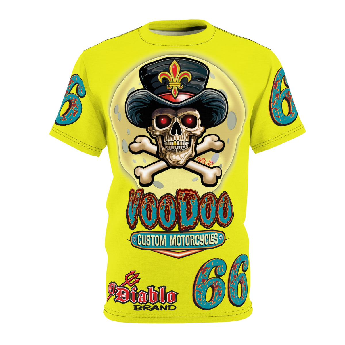 VERY Special HIVIZ Voodoo Customs Graphic Super Tee –  Edgy Style Riding Tee for Bikers