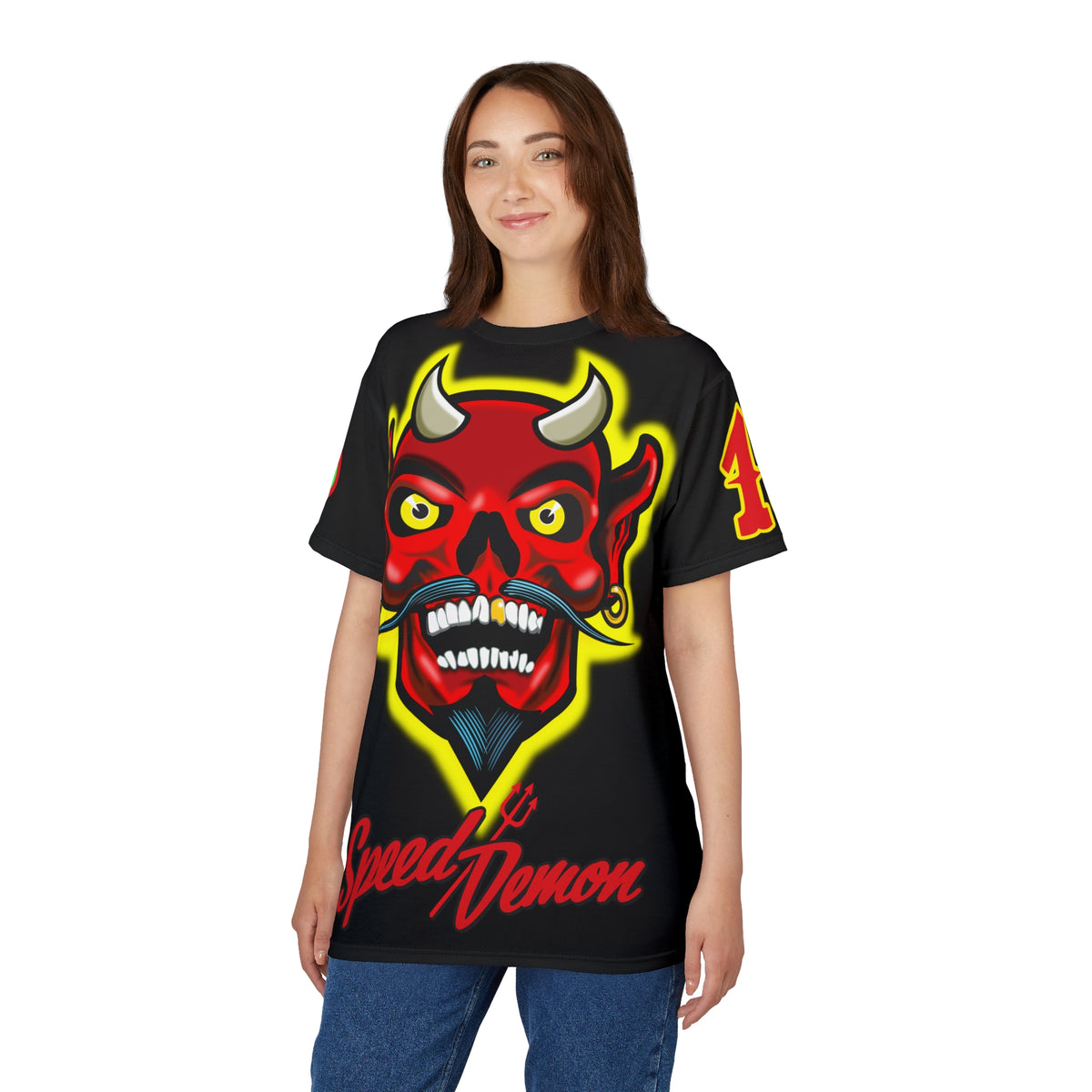Speed Demon  - Devilish Design, HiViz - Custom Made for Motorcycle riding - Super Tee