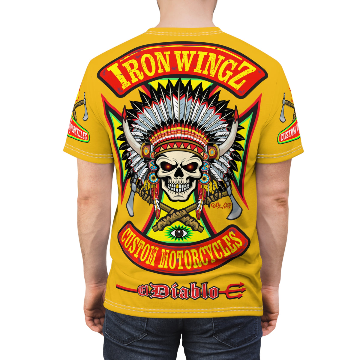 Iron Wingz Garage HiViZ Motorcycle Rider Super Tee