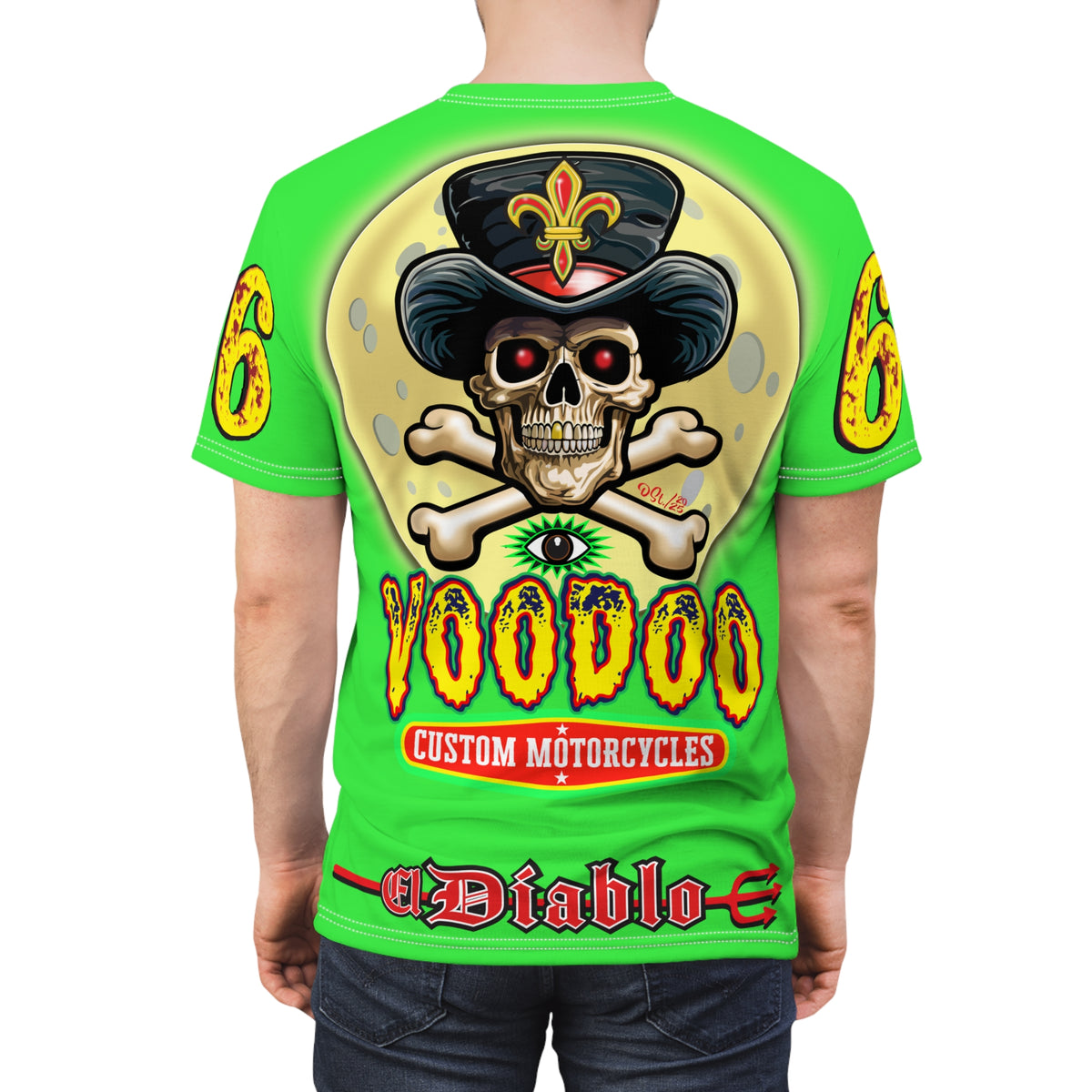 Voodoo Nightmare 66  Ultimate Motorcycle HiViz Super Tee, XLGraphics , Custom Riding Apparel