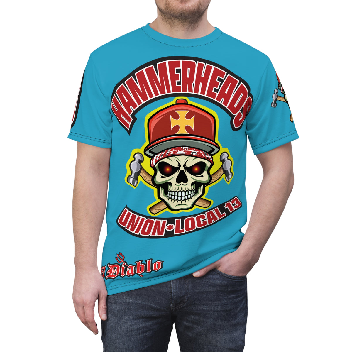 Hammerheads Union Local 13 Electric Blue Tie- Dye Riding Tee