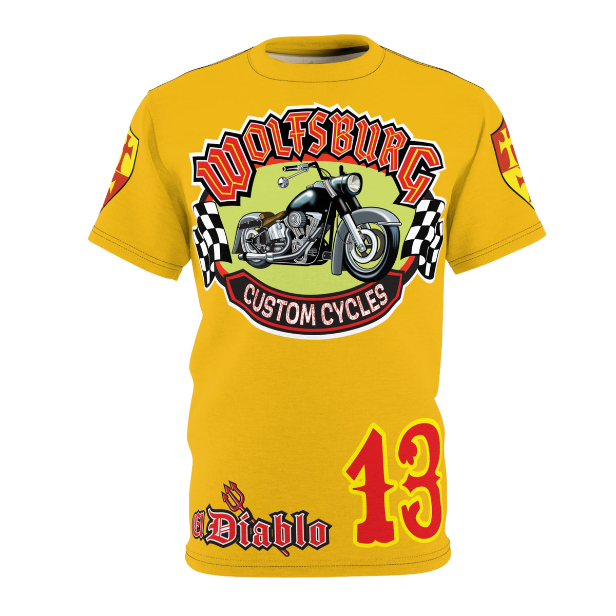 Wolfsburg Custom Cycles HiViz High Comfort Motorcycle Riders Super Tee