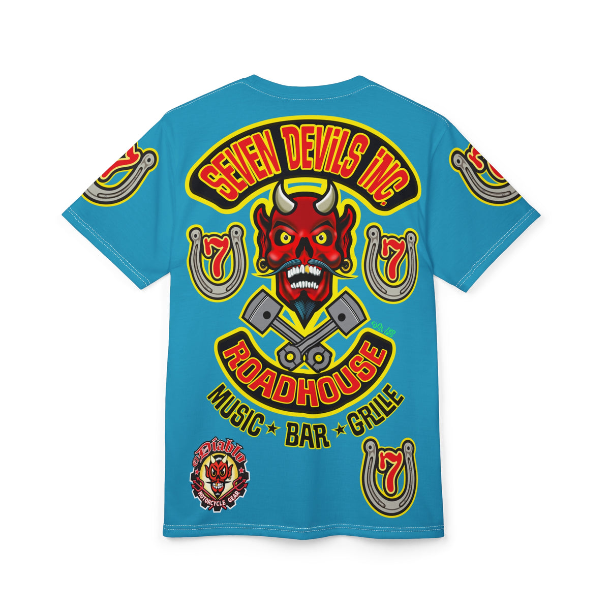 Seven Devils Inc. Roadhouse Graphic Tee - HiViz Motorcycle Custom Riding Super Tee