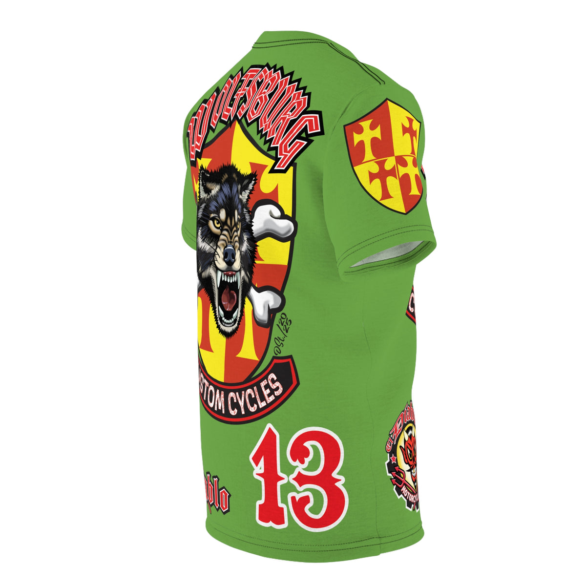 Wolfsburg Custom Cycles HiViz Graphic Super Tee for Bikers