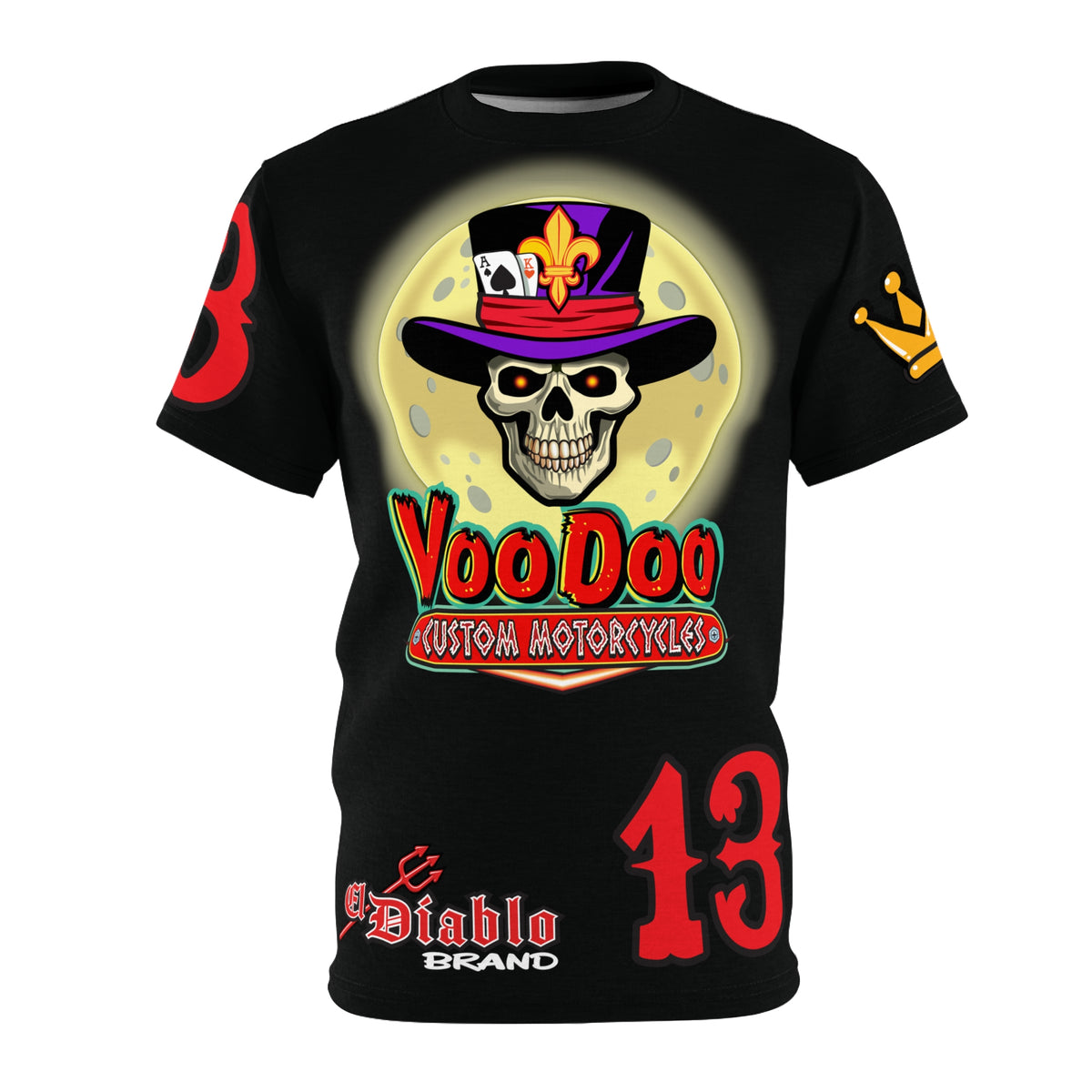 VooDoo Custom Motorcycles BLACK MAGIC - Retro Graphics Biker Tee