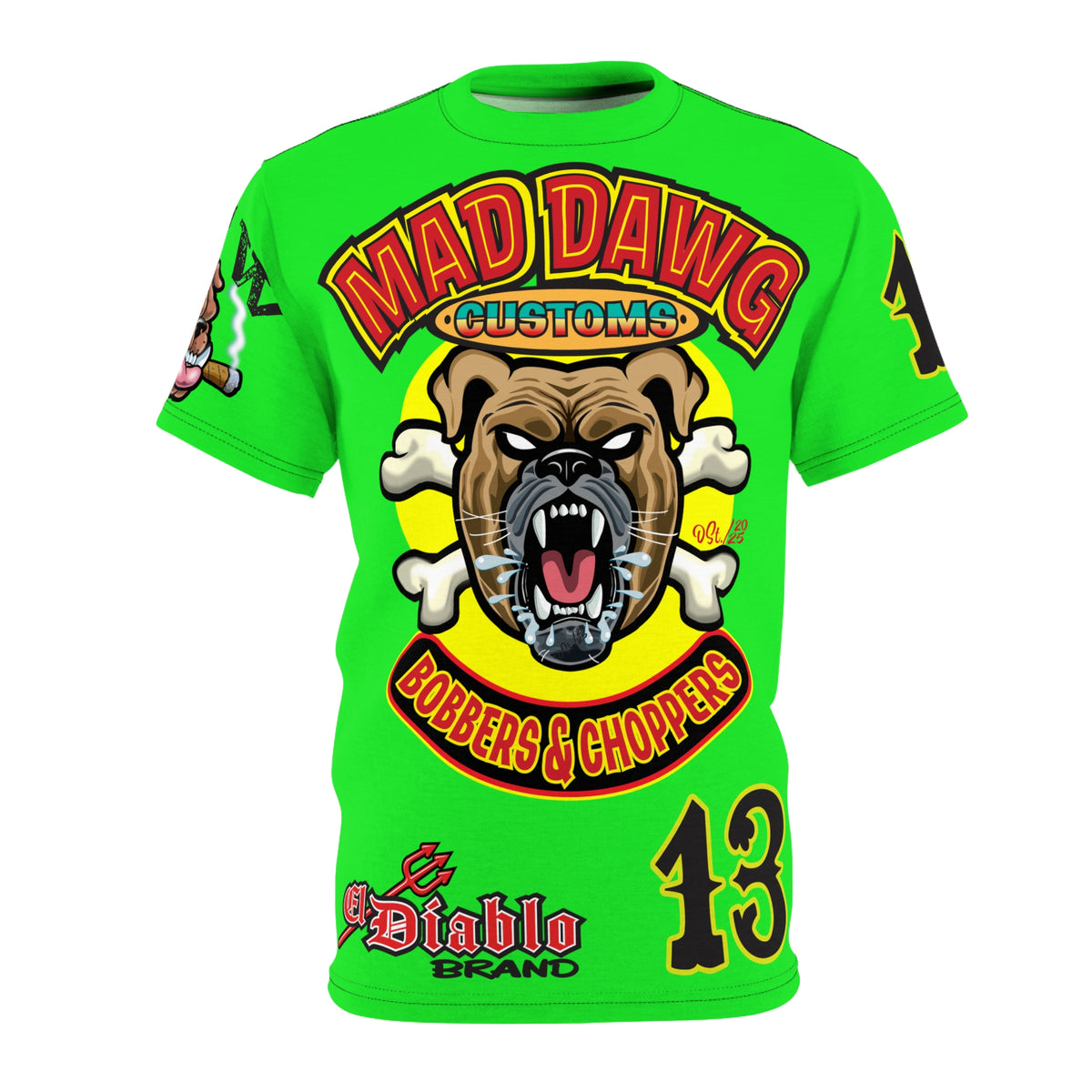 Very Special Mad Dawg Choppers & Bobbers Custom HiViZ Super Tee