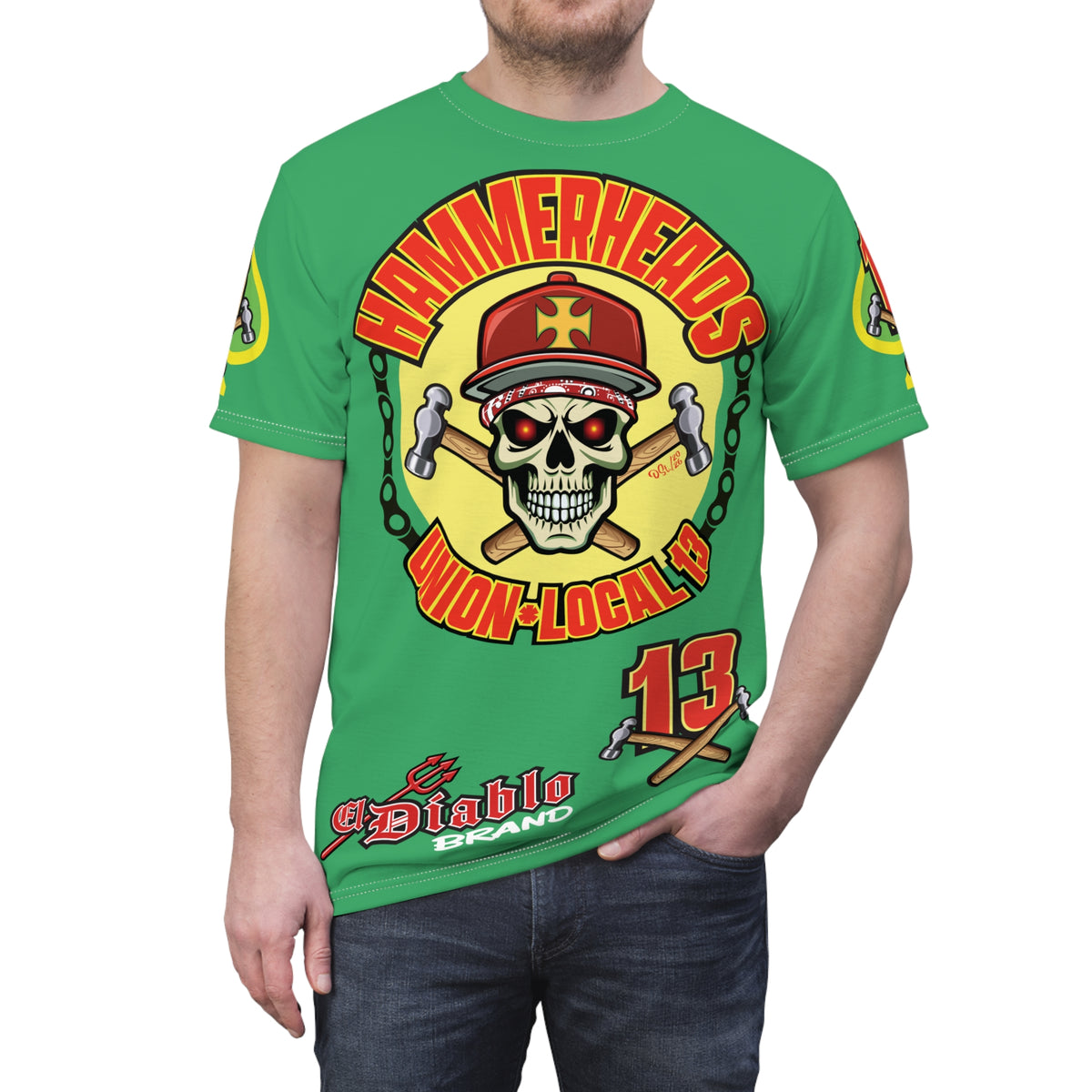 Hammerheads Union Local 13  -  Custom Motorcycle Riding Super Tee - Super Comfort and Fit