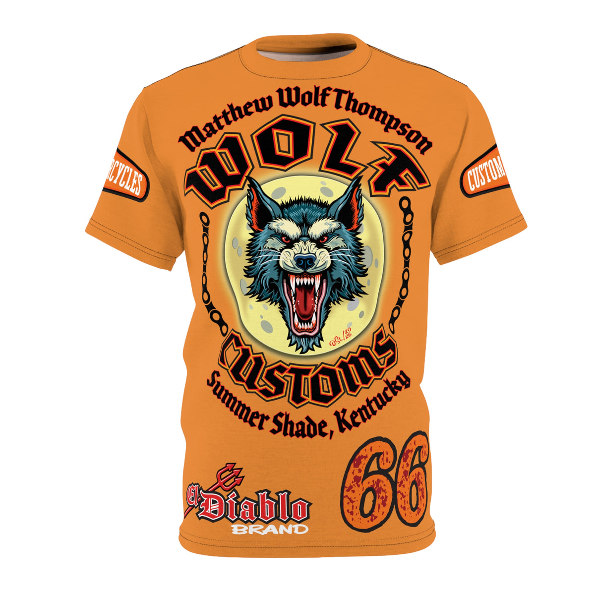 MWT Wolf Custom Motorcycles Super Tee — Viciously Cool High Performance Motorcycle Riding Shirt