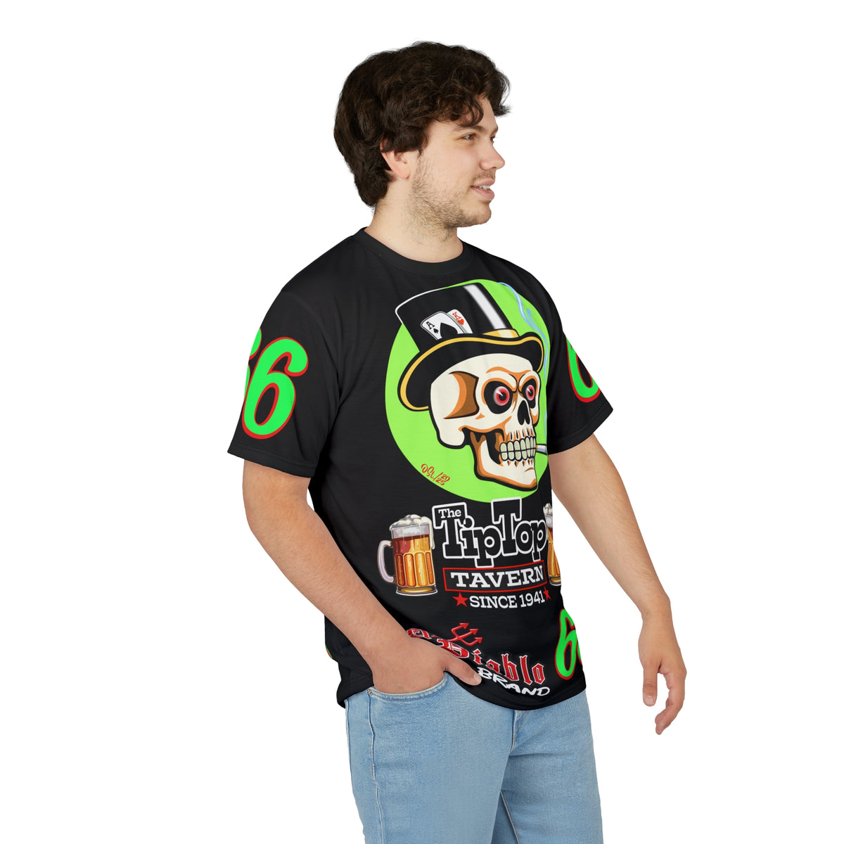 Tip Top Tavern Dive Bar Super Tee - Special Edition Lumina Green XL Graphics - America's Best Dive Bar - Bikes Beers Babes & Bros. - Biker Bar Tee