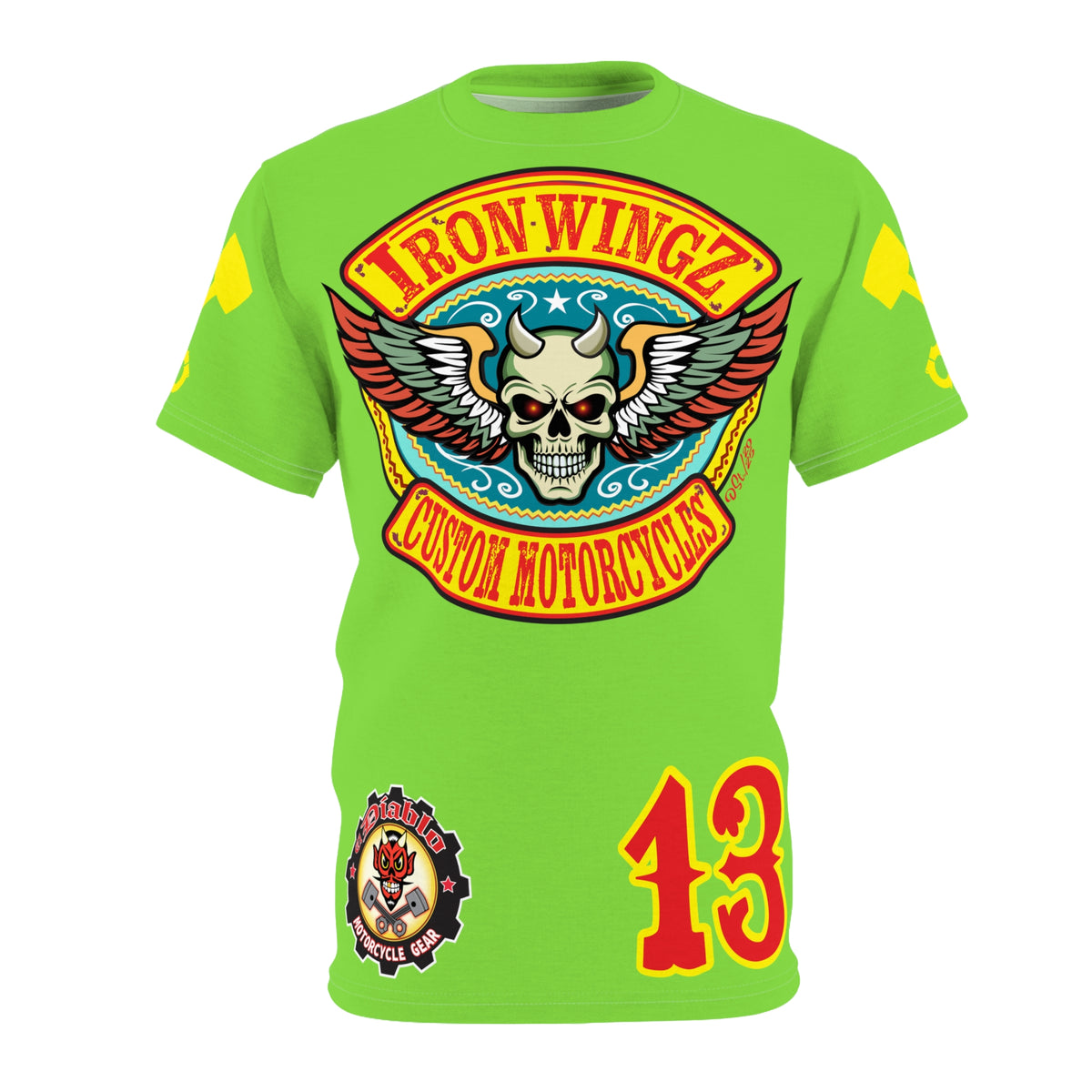 VERY Special HIVIZ Iron WingZ Customs Graphic Super Tee, Edgy Streetwear, Customized Apparel, Gift for Bikers