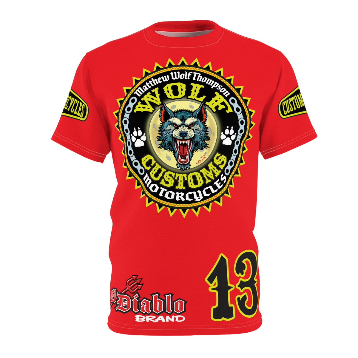VERY SPECIAL MWT Wolf Customs with XL HiViZ Graphics Super Tee —  The Best Biker Riding Tee EVER !!!