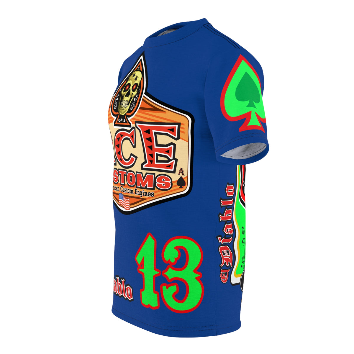 American Custom Engines ACE - Special Lumina Green  Ace of Spades Death Card High visibility Graphics