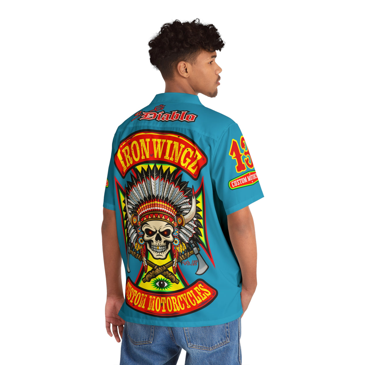 Big Bopper Men's Hawaiian Shirt - Loose, Comfortable Button Up Shirt for Easy Breezy Riding - Sizes to 5XL