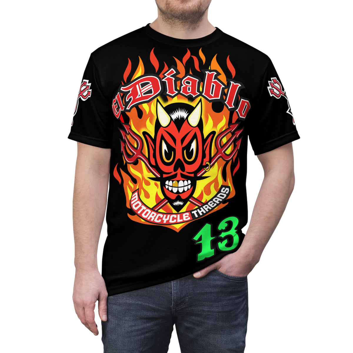 El Diablo Brand HiViz Company Super Tee, Xl Bright Graphics, Ultimate Fit & Comfort Riding Tee