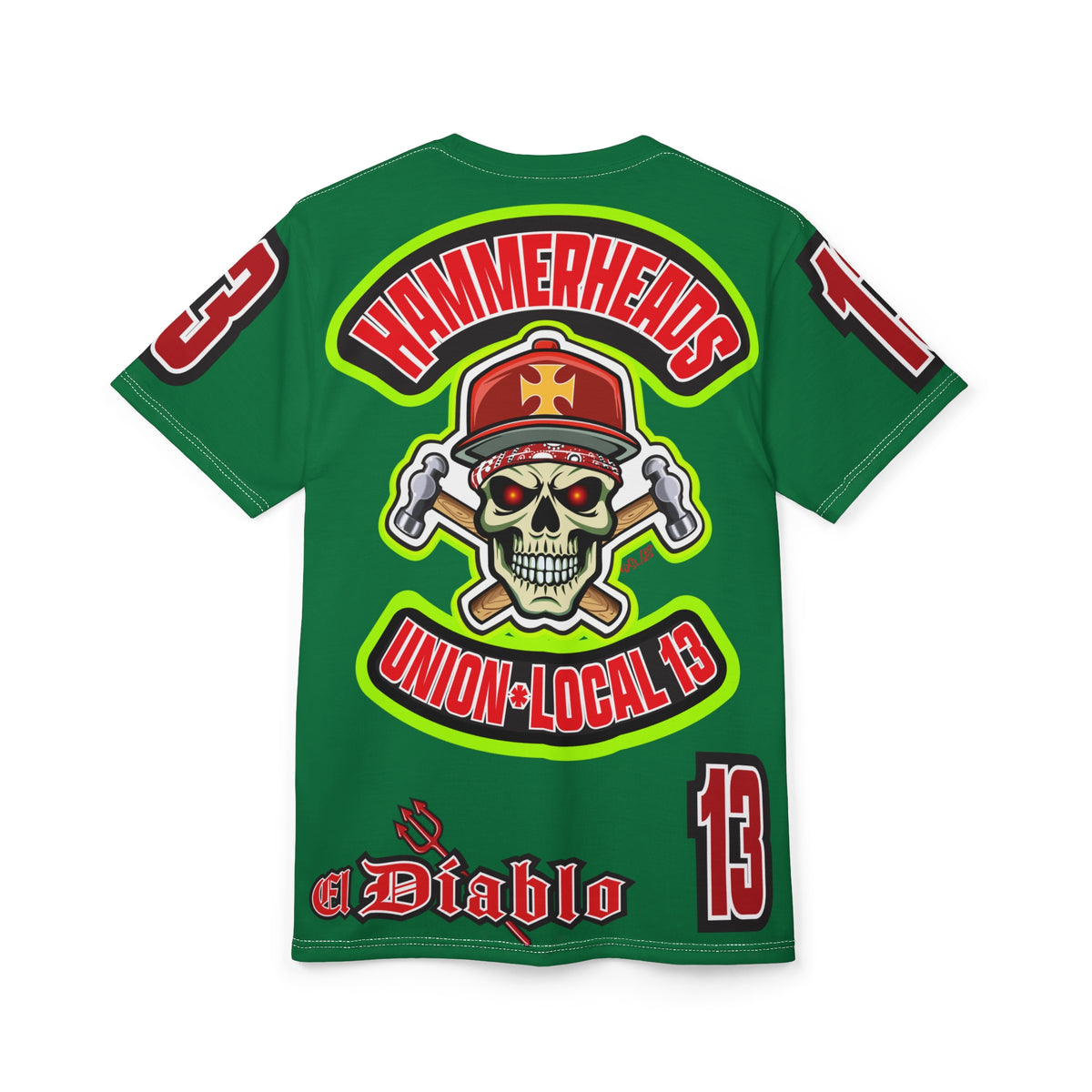 Hammerheads Union Local 13 (FAFO Version) HiViz Super Tee - Rough Tough Bad Attitude Motorcycle Riding Tee