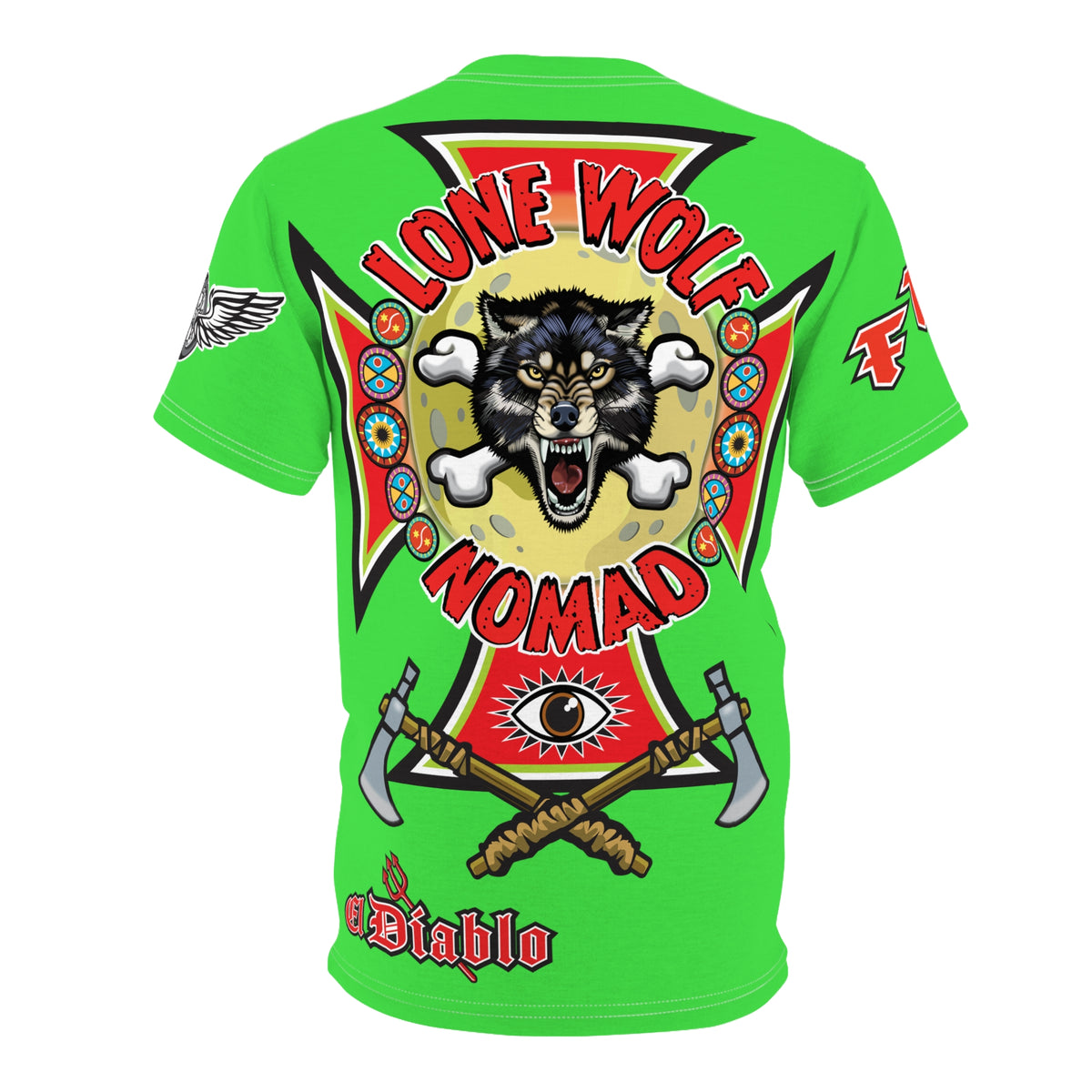 Very Special Lone Wolf Nomad HiViz Super Tee - For The Independent No Club Bikers For Life