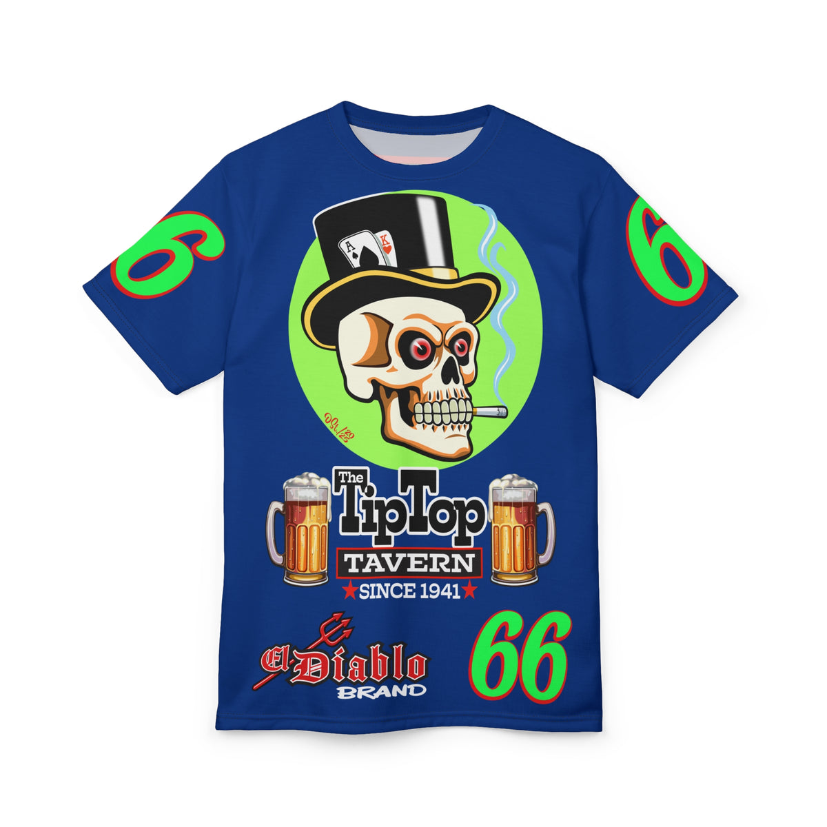 Tip Top Tavern Dive Bar Super Tee - Special Edition Navy Blue + XL Graphics - America's Best Dive Bar - Bikes Beers Babes & Bros. - Biker Bar Tee
