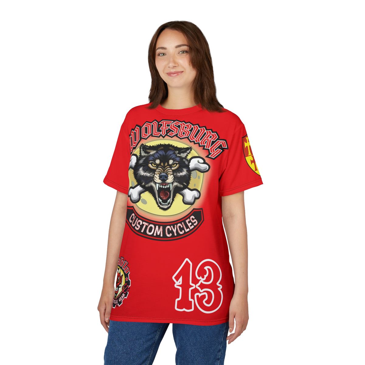 Wolfsburg Custom Cycles HiViz Graphic Super Tee for Bikers