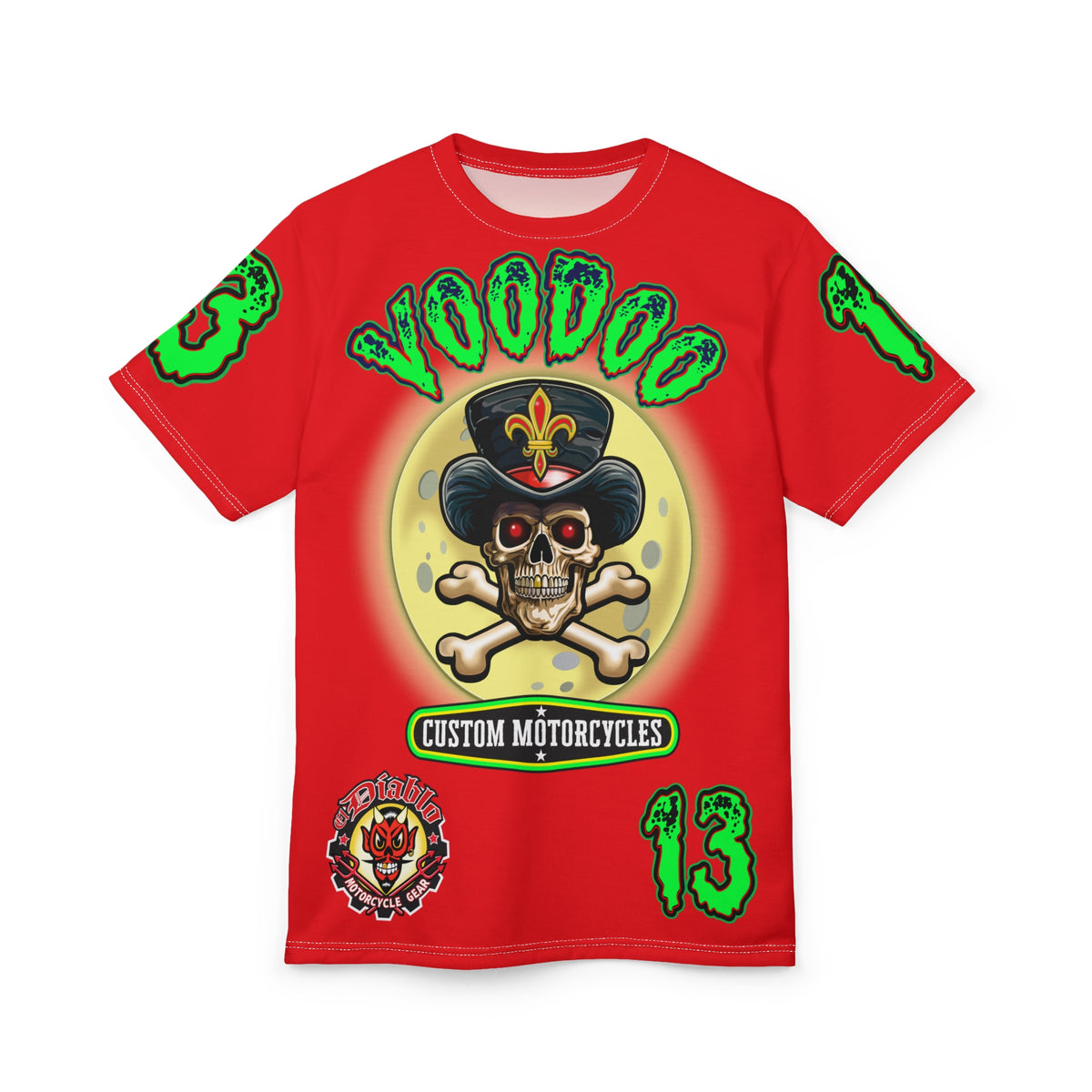 Voodoo Lucky 13 Motorcycle Ultimate HiViz Super Tee, XL Graphics , Custom Riding Apparel